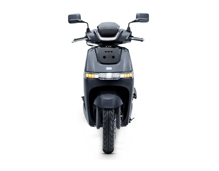 TVS iQube S Electric Scooter Mercury Grey Glossy Colour Front View